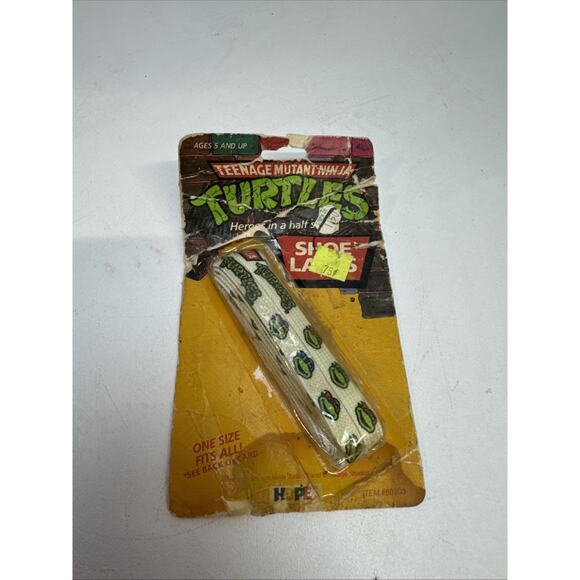 Vintage 1990 Teenage Mutant Ninja Turtles TMNT Shoelaces - Picture 1 of 2